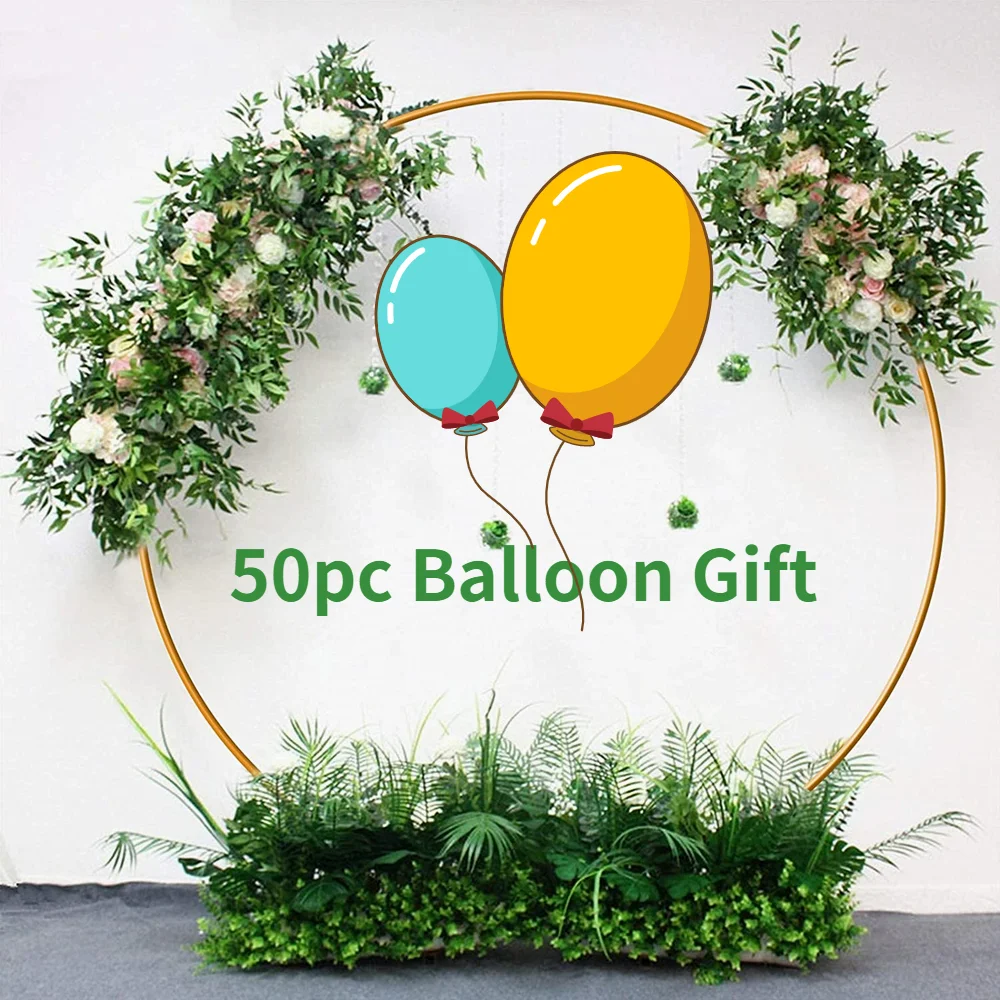 

50pc Balloon Wedding Round Stand Arch Party Home Birthday Background Decoration Props Circular Hoop Wrought Iron Metal