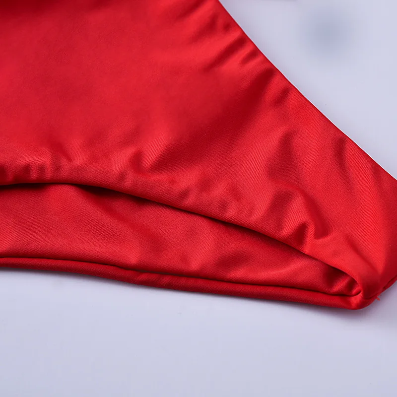 

CapMap 2020 New Sloping Shoulder Swimsuit 2-Piece Set Multicolor One-Bear Split Bathing Suit Female Bikini