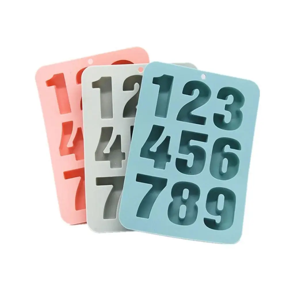 

1-9 Number Silicone Ice Mold 3D DIY Fondant Cake Mold Silicone Chocolate Cupcake Pastry Molds Ice Cube Maker Molds Baking Tool