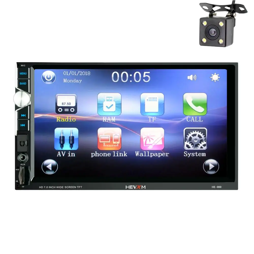 For 2din Car Radio Android multimedia player Autoradio 2 Din 7'' Touch screen GPS Bluetooth FM auto audio stereo HE999 | Автомобили
