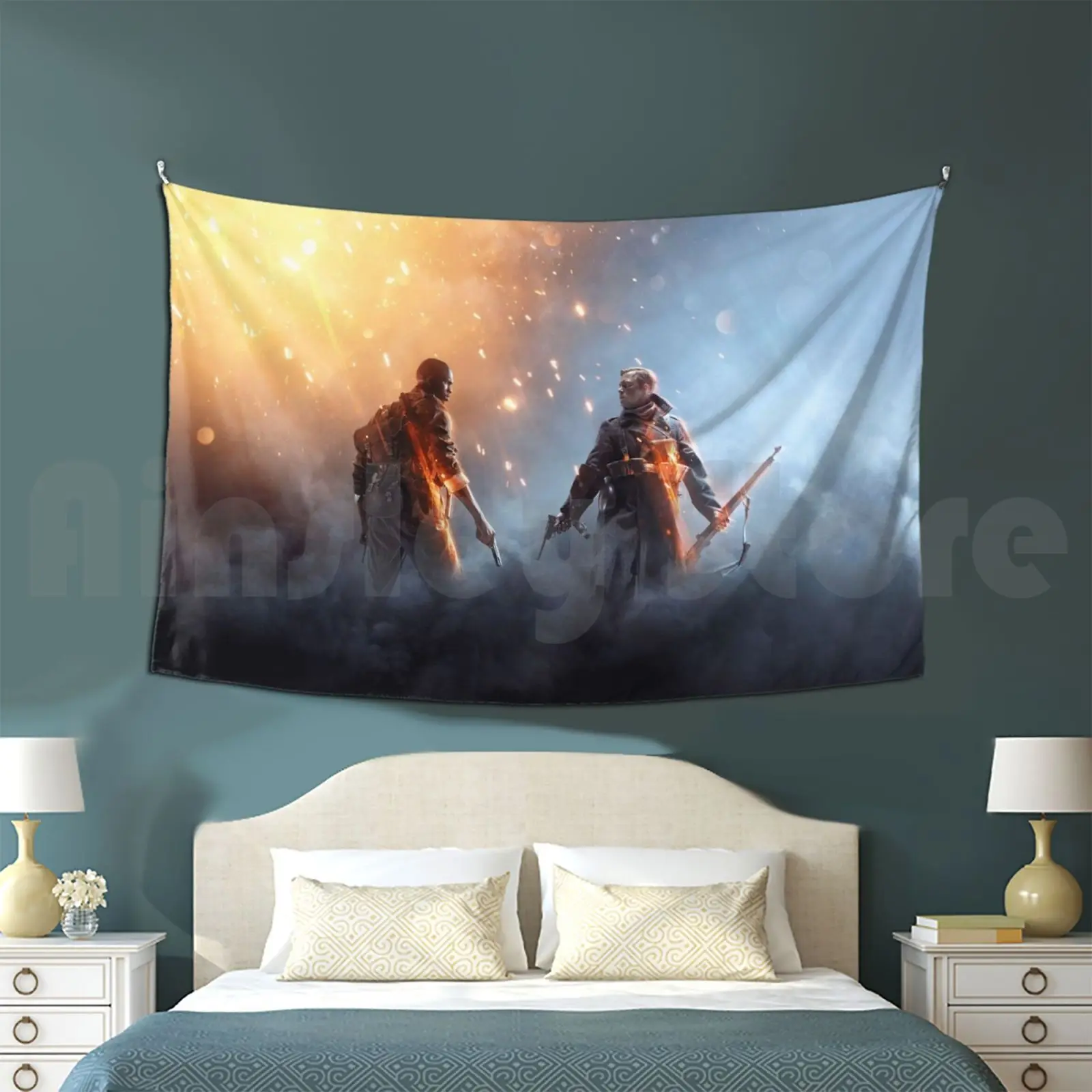 

Battlefield 1 Tapestry Background Wall Hanging Video Game Fanatics Online Gaming Gg Good Game World War Soldiers