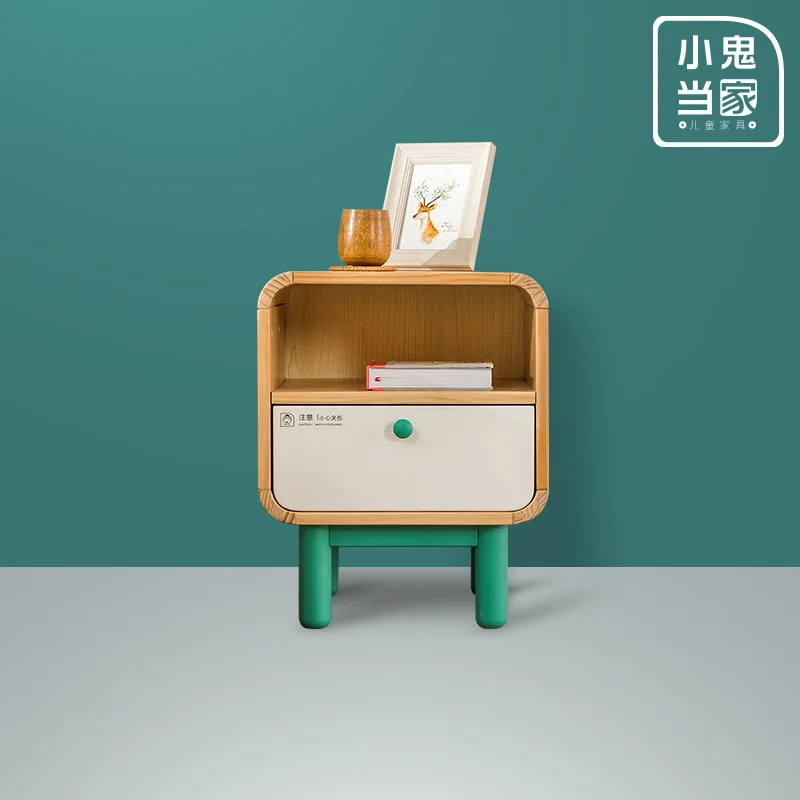 Скандинавский прикроватный шкаф из массива дерева детский мини креативный