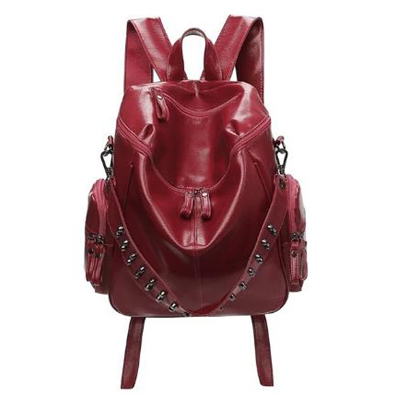 Женский рюкзак кошелек 3 способа из искусственной кожи с заклепками женский