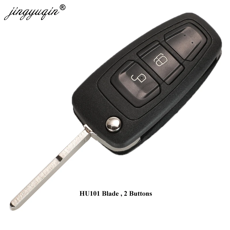 Jignyuqin 10 шт. флип-чехол для дистанционного ключа 2/3 кнопка для Ford Ranger Focus Fiesta Mondeo HU101/FO21 чехол для ключа