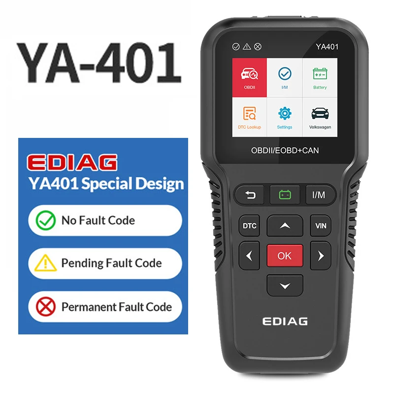 EDIAG YA401 Scanner Tool Support Free update Full YA-401 OBD2 Functions battery check PK KW850 CR3008 Auto code scanner