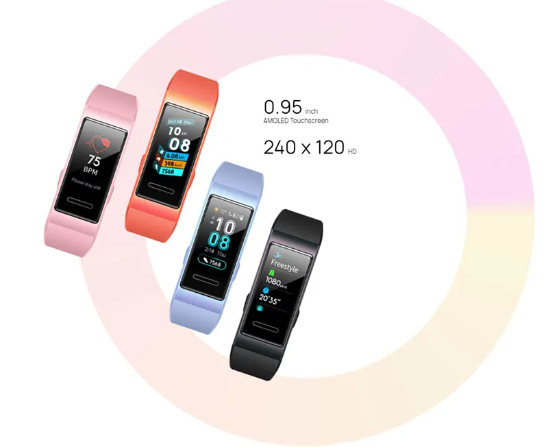 Браслет huawei Band 3, умный браслет, шагомер, фитнес, пульсометр, трекер активности, водонепроницаемый, Bluetooth, спортивный, банда