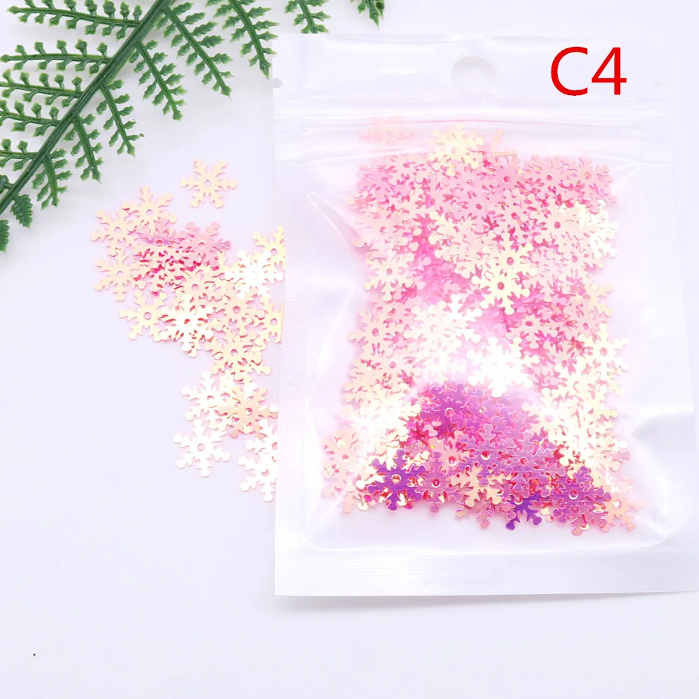 10mm Snowflake Pvc Sequins Christmas Dress Slime Mobile Phone Shell Filled With Diy Accessories Clothing Materials Accessories - Цвет: C4