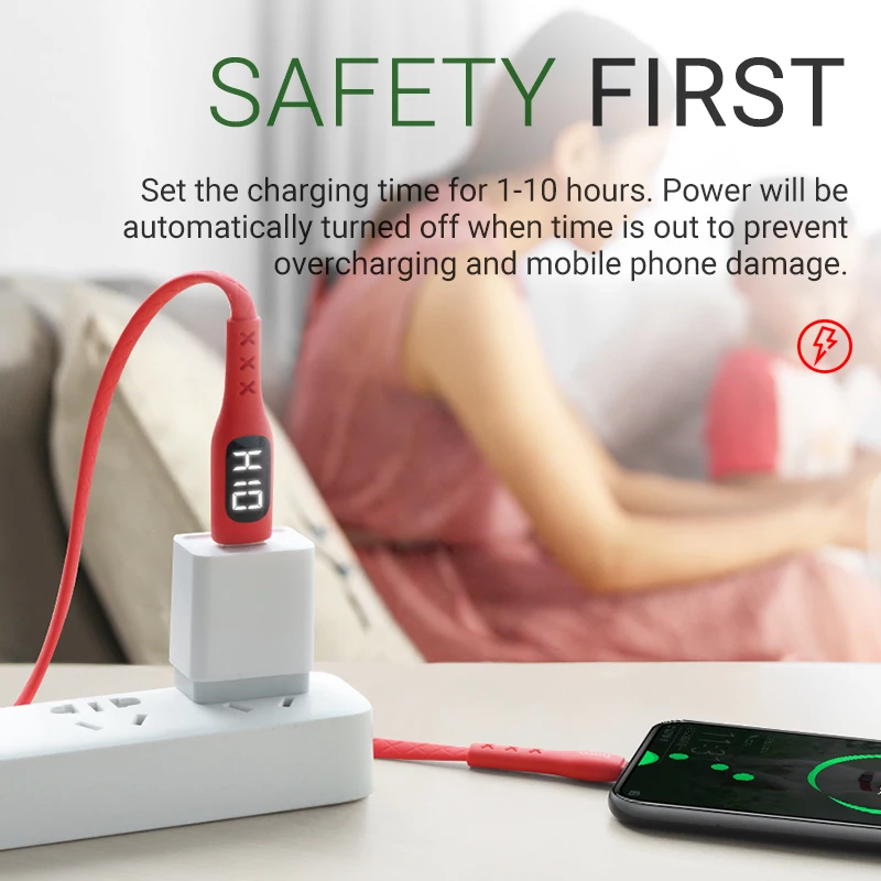 

hoco usb charging cable for type c with timer display data sync timing fast charger for Samsung Xiaomi Huawei usb c wire fast