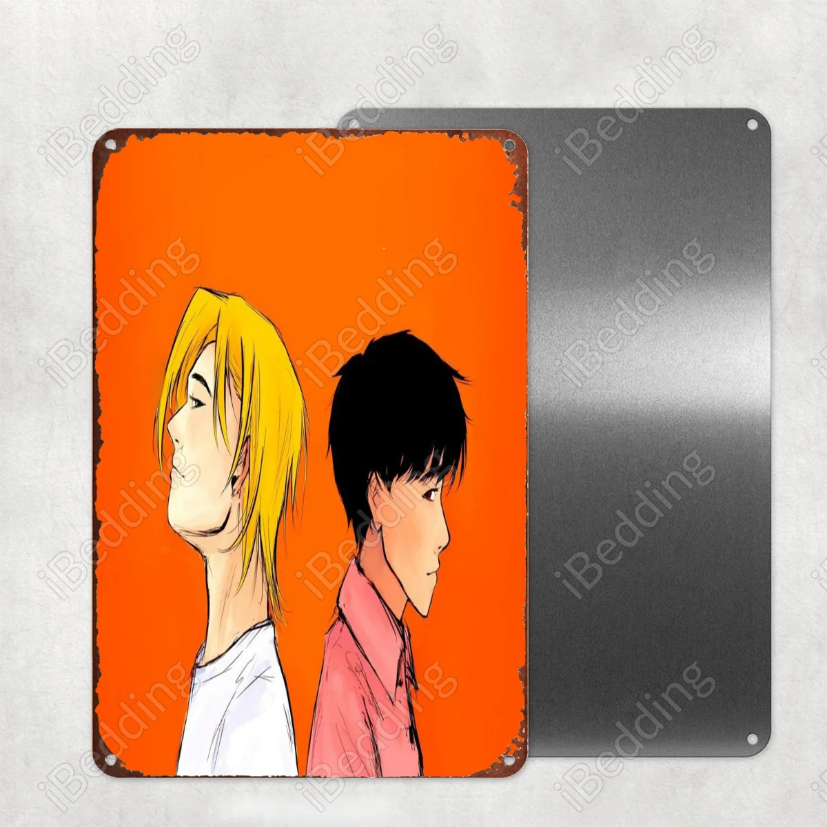 

Ash and Eiji fan art металлическая вывеска-плакат домашнее украшение для бара, железная живопись, персонализированный паб, клуб, промышленный Декор