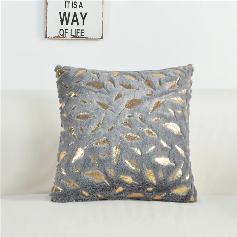 

Bronzing Decorative pillowcase Home Plush Cushion Cover Bed Room Throw Pillow Cover Car Seat Decoration Sofa Decorative Pillows
