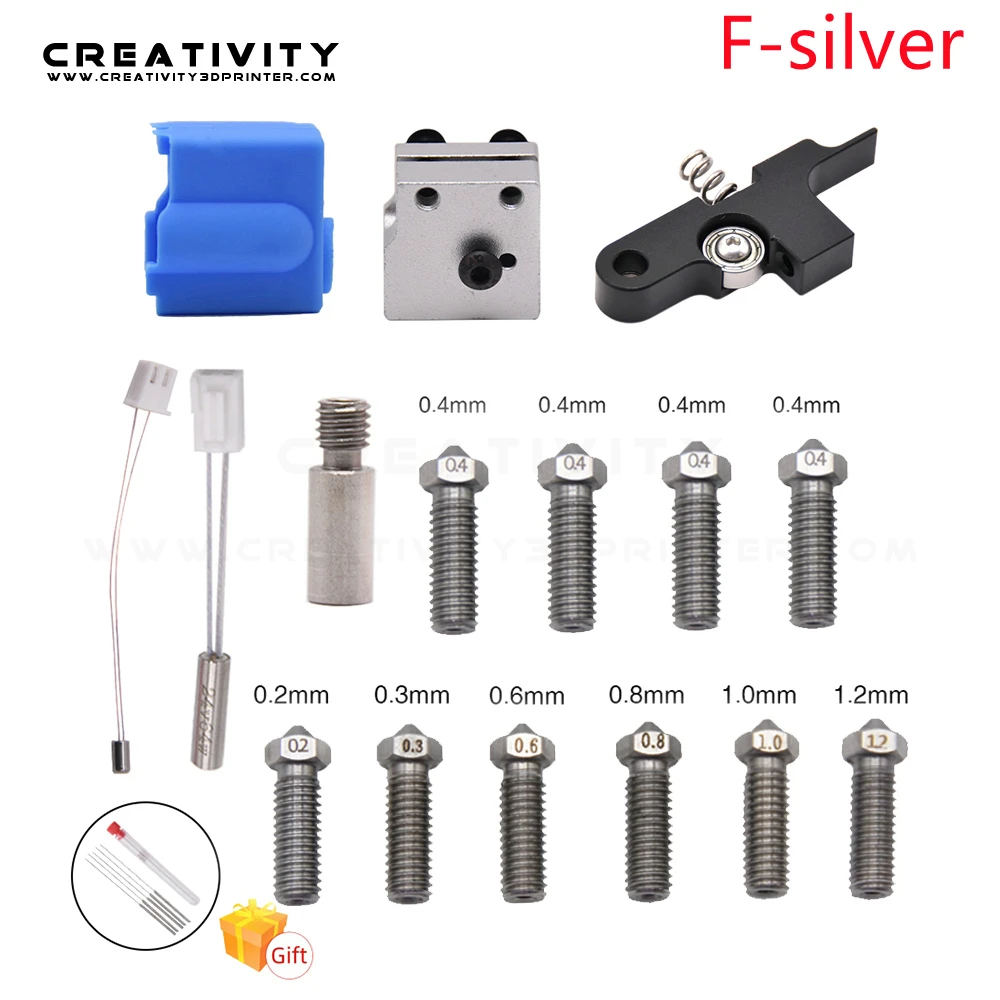 sidewinder x1 and genius sliver volcanic nozzle silicone kit 3d printer parts throat handle thermistor heating pipe heated block free global shipping