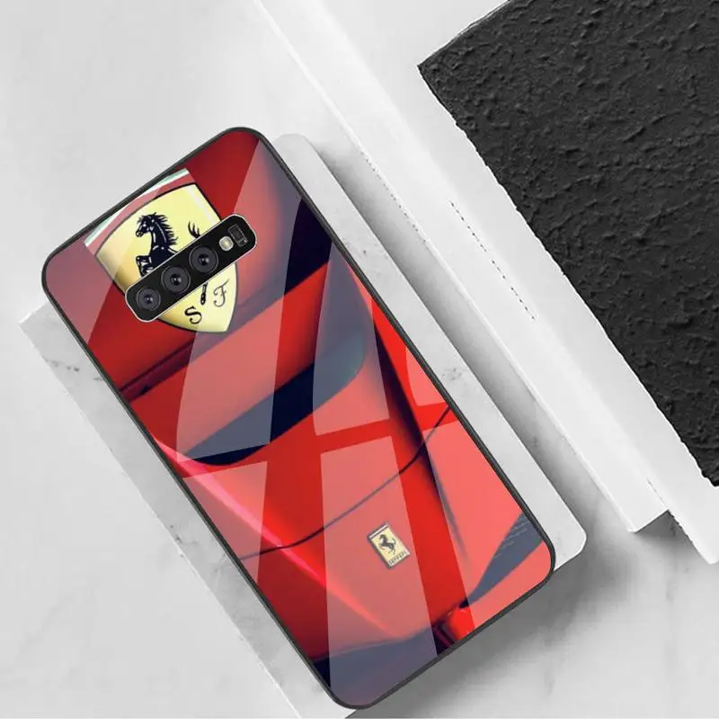 

Luxury Car Ferrari Phone Case Tempered Glass For Samsung S6 7 8 9 10 20 Plus Ultra Note8 9 10 10pro