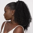 SHANGKE женские афро кудрявые 14 дюймов Синтетические волосы для наращивания хвоста на заколке Омбре коричневые красные термостойкие искусственные волосы парик