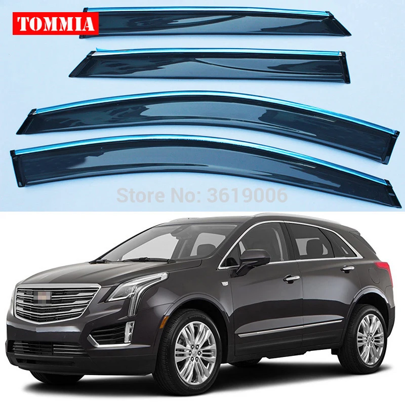 

tommia Brand New For Cadillac XT5 2016-2017 Window Visor Shade Vent Wind Rain Deflector Guards Cover 4pcs/Set