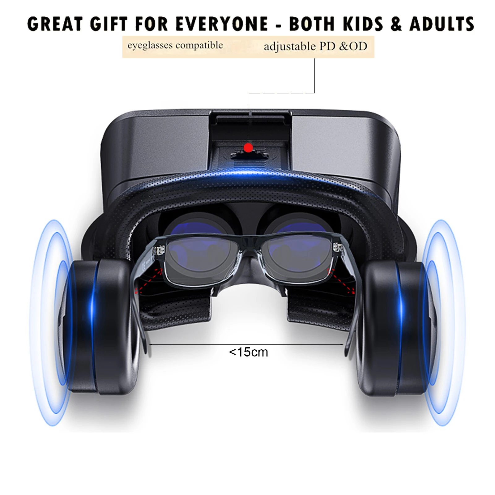 FOR 3D Virtual Reality VR Glasses Support 0-600 Myopia VR Glasses 360-degree Enclosed Stereo HIF Headset For IOS Android enlarge
