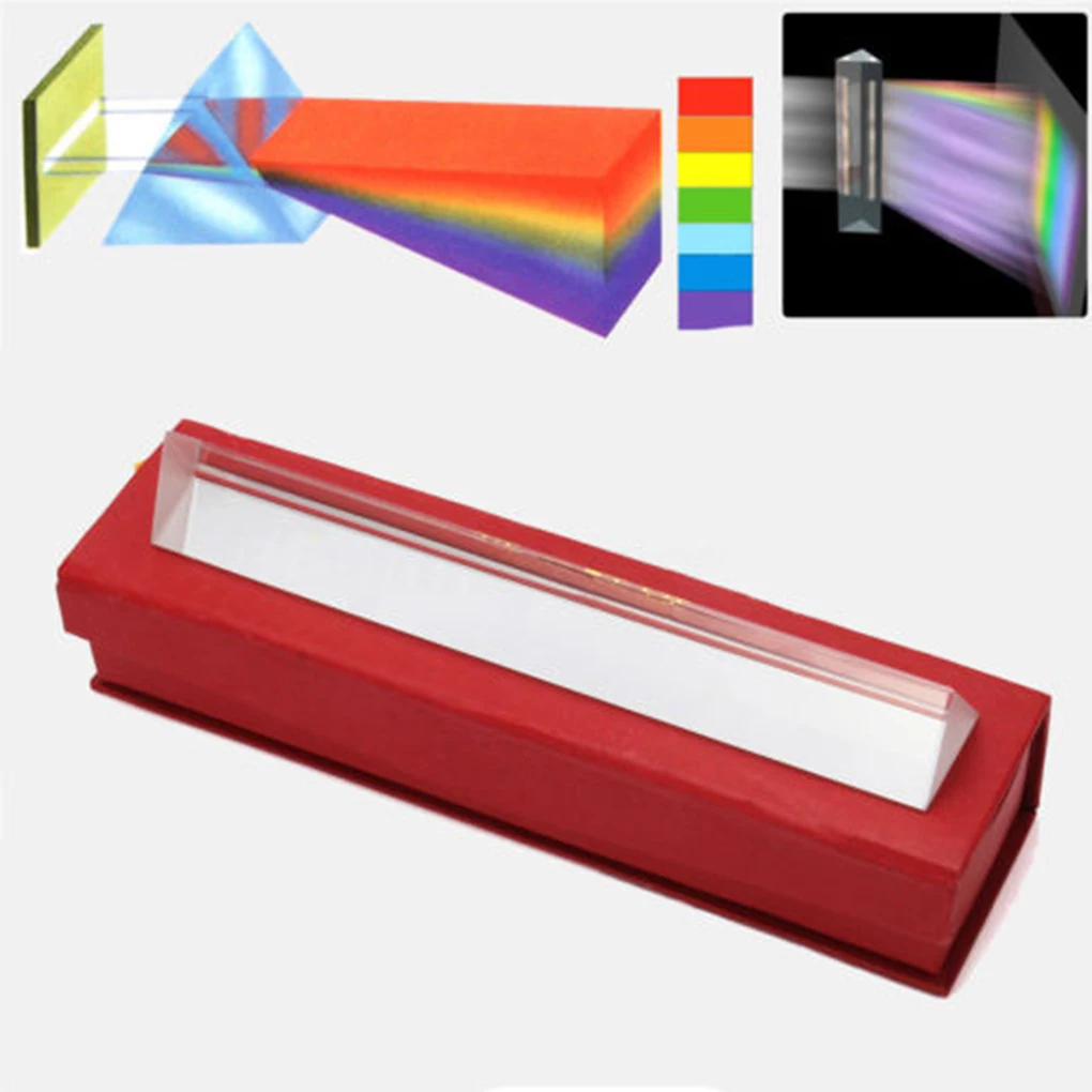 New Rainbow Optical Glass Reflecting Triple Prism Physics Teaching Light Spectrum Color Prism 50*30*30*30mm
