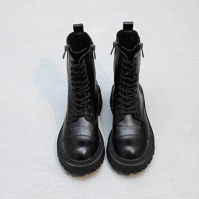 Женские ботильоны на платформе 2020 модные кожаные готические ботинки в