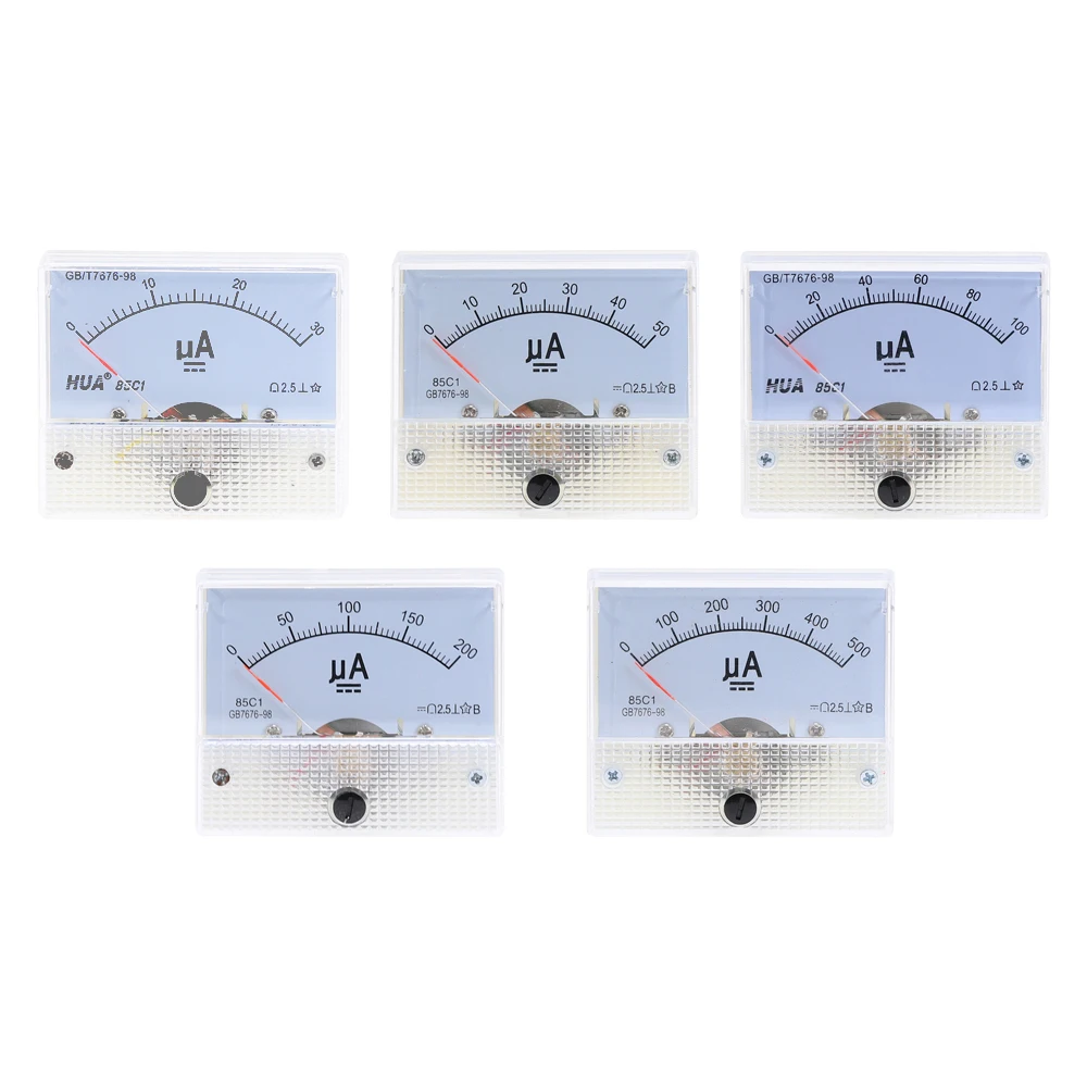 DC 85C1-UA аналоговый измеритель тока 30uA 50uA 100uA 200uA 500uA Аналоговый Амперметр Панель