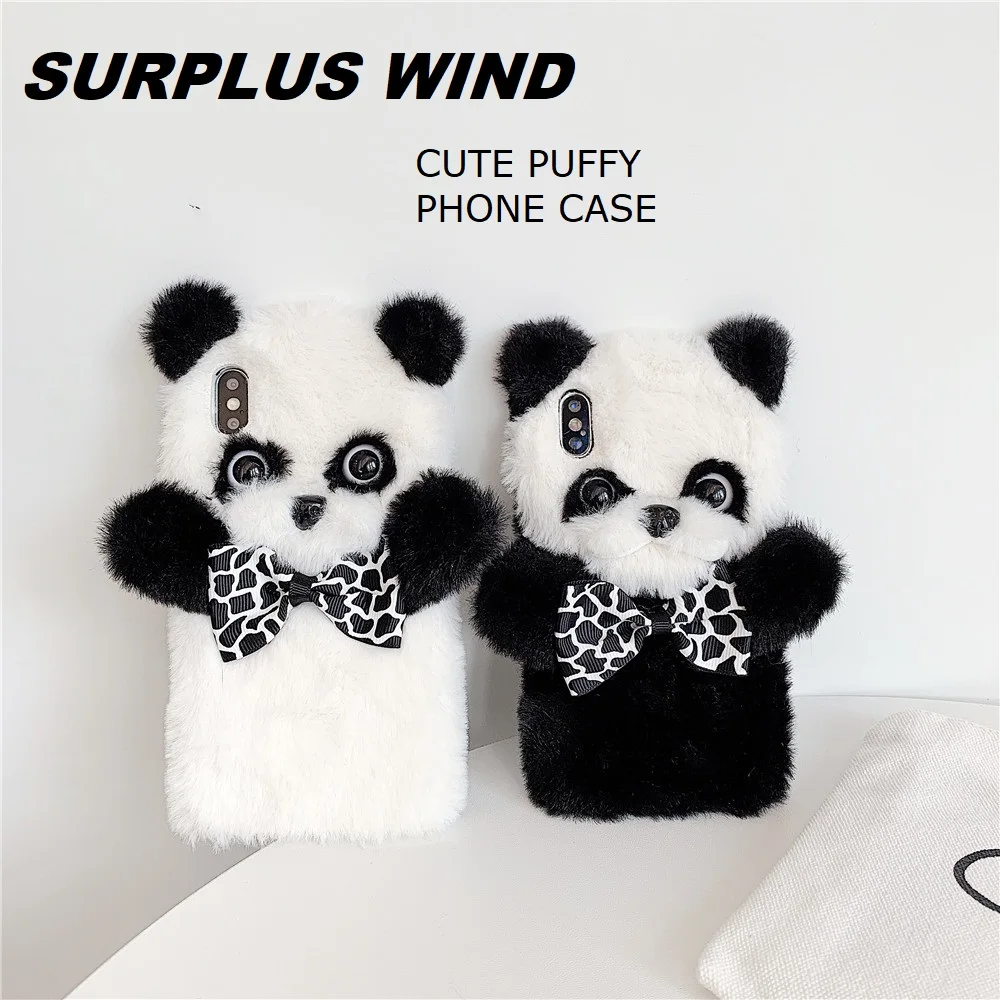 Чехол для iPhone 11 Pro Max плюшевый чехол телефона милая пушистая панда бампер
