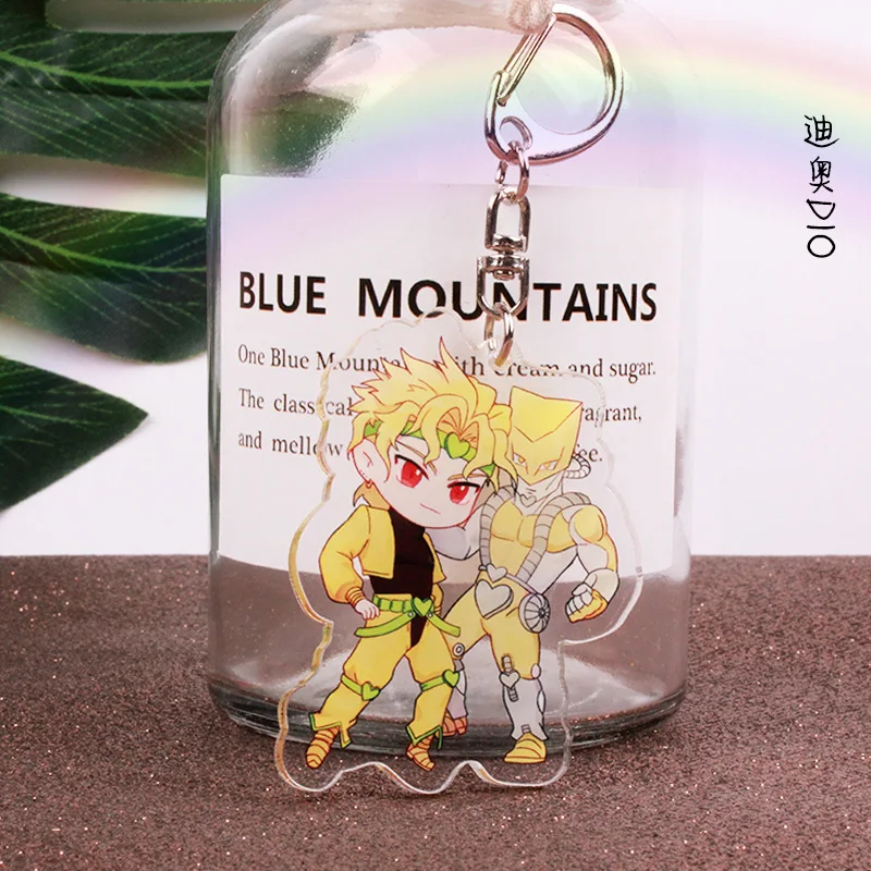 

6cm New JoJo's Bizarre Adventure Cartoon Character Acrylic Key Chain Kawaii School Bag Pendant Garnishes
