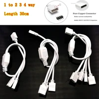 4 pin rgb connector cable 1 to 2 3 4 ports led extension splitter cable wire for rgb led strip with 4 pin plugs