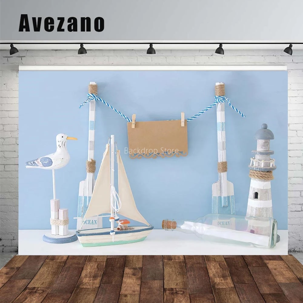 

Портретный фон Avezano для студийной фотосъемки с изображением мальчика дня рождения ребенка душа моря парусника маяков новорожденных