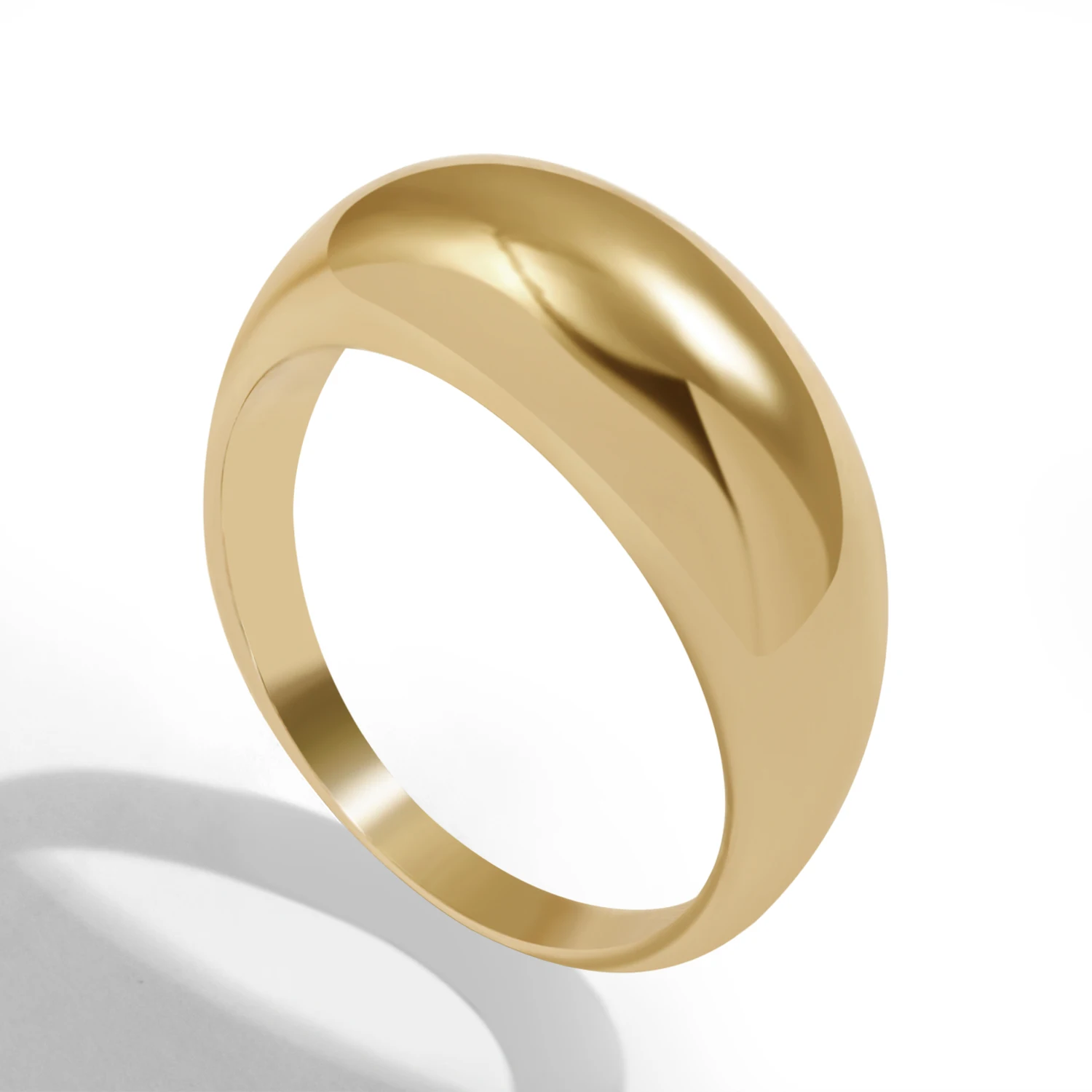 

Minimalist Gold Color Chunky Rings Trendy Geometric Round Circle Rings for Women Thick Gold Stack Rings Female Wedding Jewelry