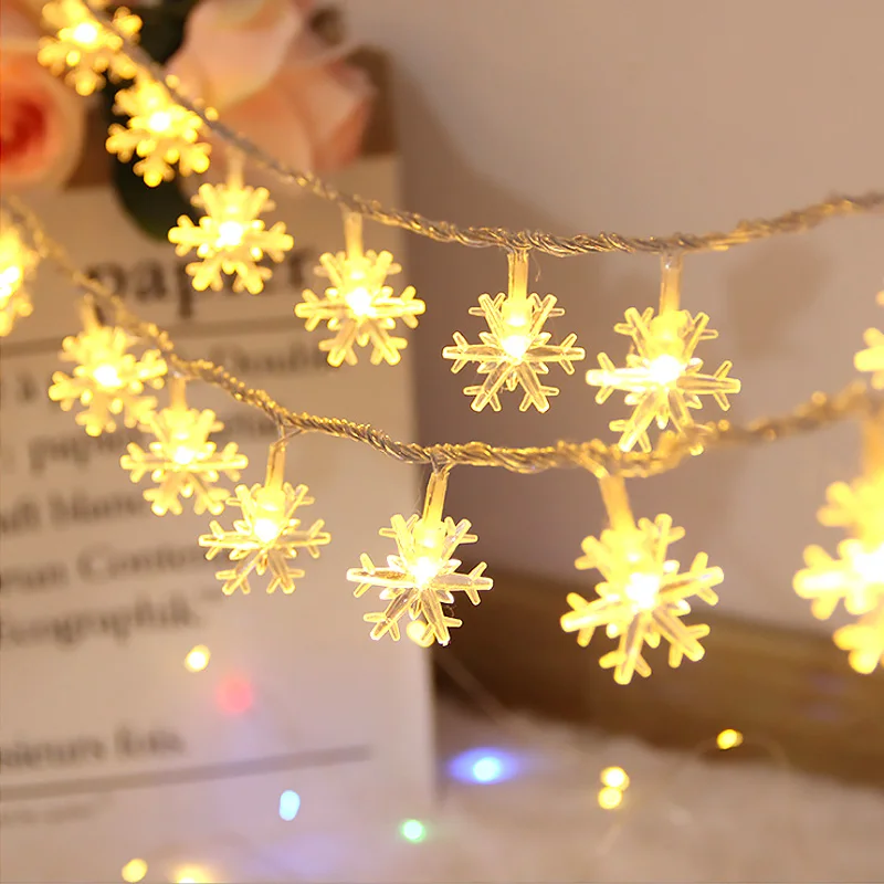 Snowflake Warm Светодиодный светильник со звездами, мерцающий Рождественский светильник, s гирлянда, лампа, праздничный светильник, ing hanukkah, вечерние, свадебные украшения, для спальни, год - Испускаемый цвет: Snowflake Warm
