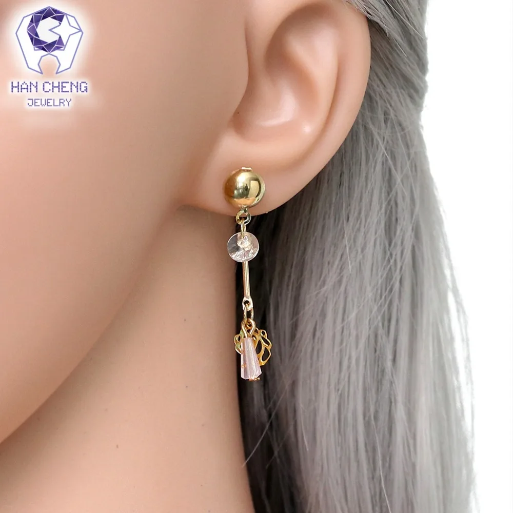 Новые модные висячие серьги HanCheng с золотым цветком подвесками бусинами и