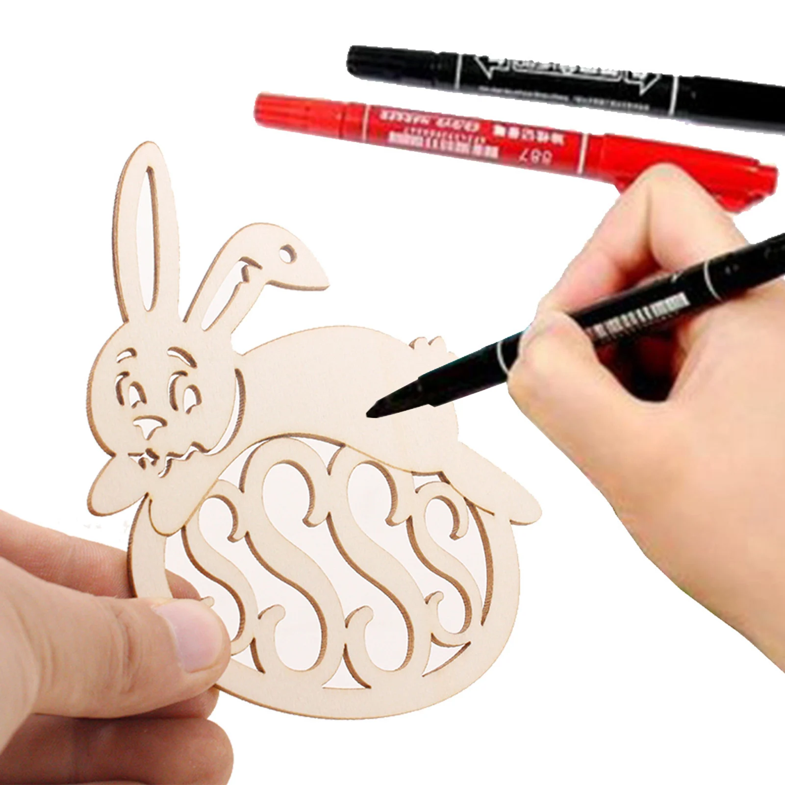 Пасхальные деревянные подвесные украшения DIY на пасхальную тему с изображением