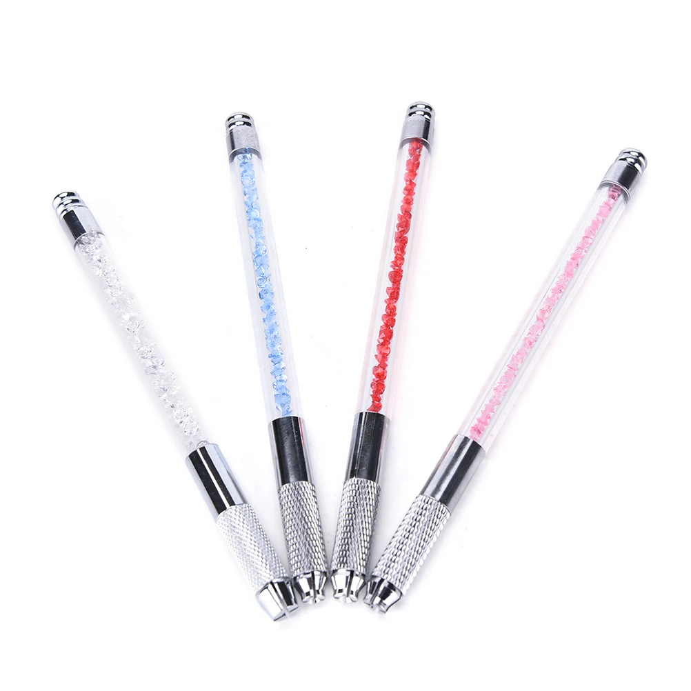 

Кристальная акриловая ручная ручка для татуировки, микроблейдинг, Перманентный макияж, микроблейдинг, ручка для татуировка для губ и брове...