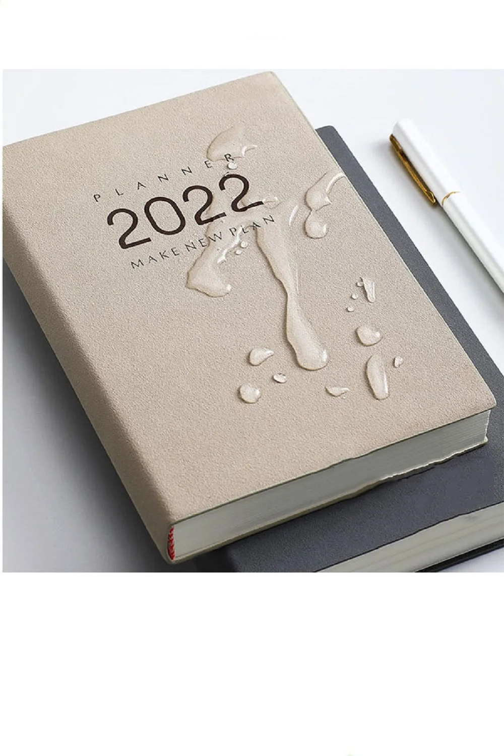 

2022 New A5 Notebook Office 365 School Supplies Time Planner Schedule Agenda Notepad Business Soft Leather Meeting Sketchbook