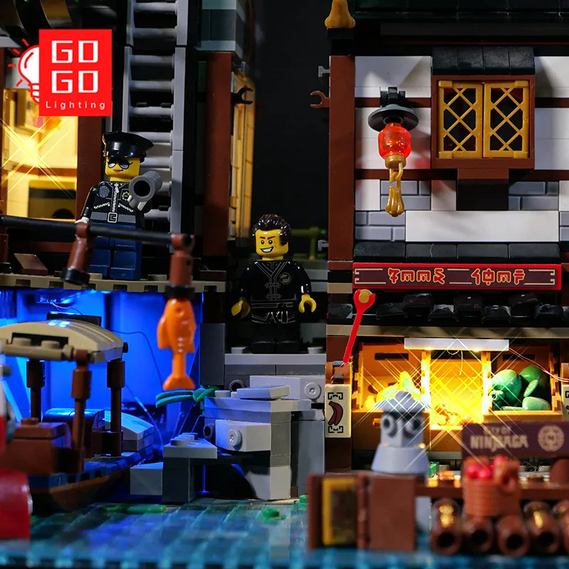 

GOGOMOC Brand LED Light Up Kit For lego 70657NINJA City Docks bricks model light toys (only light no model)