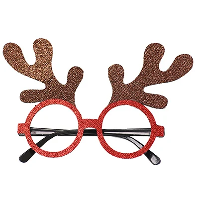 brown red 10 шт./упак. рождественские очки игрушки для рождественской вечеринки Санта Снеговик очки с рогами фестиваль украшения для очков для детской вечеринки - Цвет: brown red