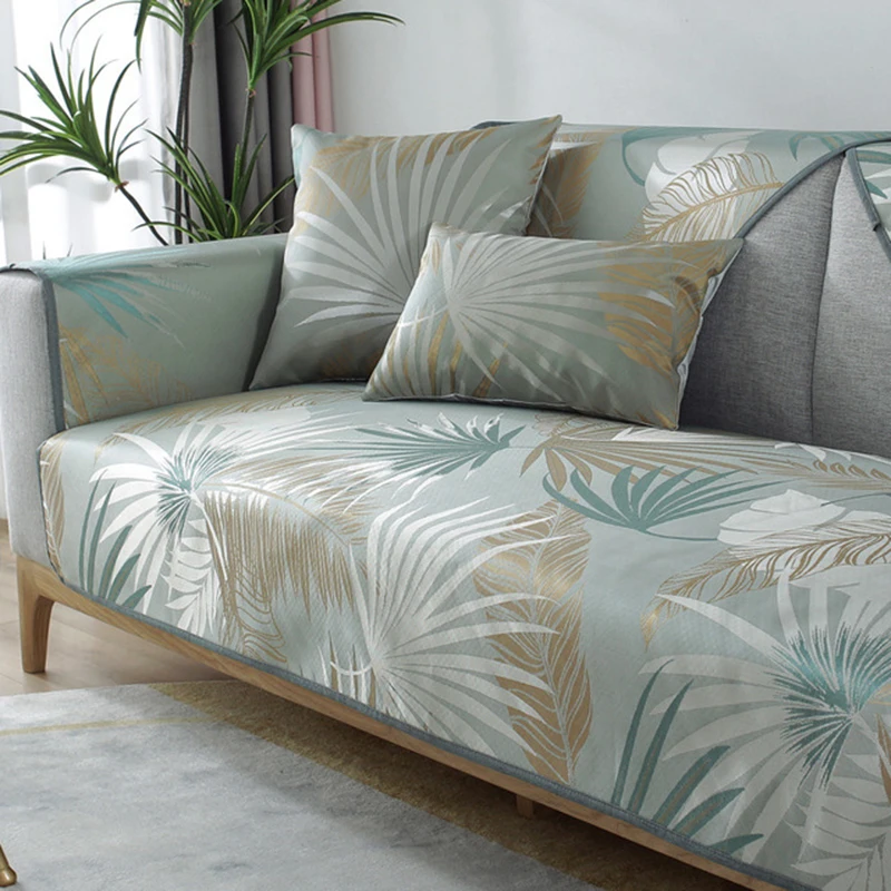 Шелковые чехлы для диванов летние подушки Нескользящие гостиной домашний декор