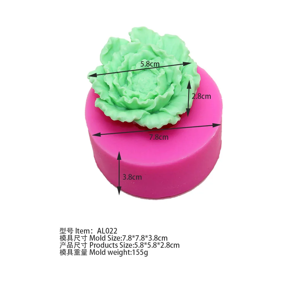 Горячая 3D форма пиона цветок силиконовые формы мыла шоколадный Сахар ремесло
