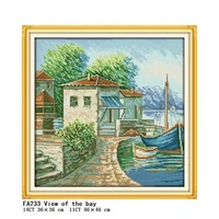 bay scenerydiy embroidery cross stitch 11ct14ct kit craft embroidery kit printed canvas cotton thread home decoration paintings