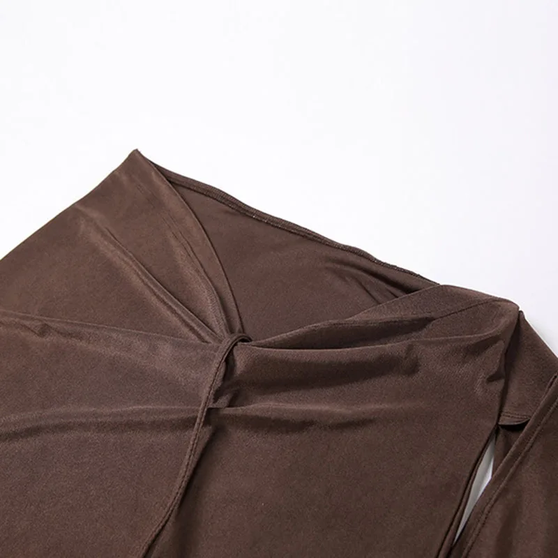 

SEASONS Solid Two Piece Set Skew Collar One Shoulder Top Floor-Length Skirt Sexy Midnight Club Women Party Wear Set ASSU83281