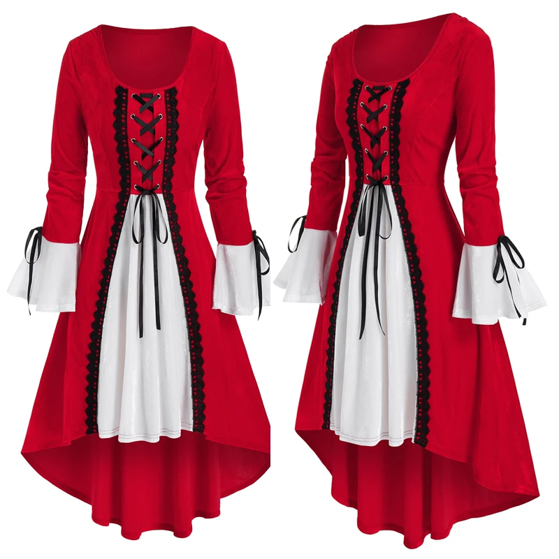 Женские рождественские платья с длинным рукавом соблазнительное красное платье