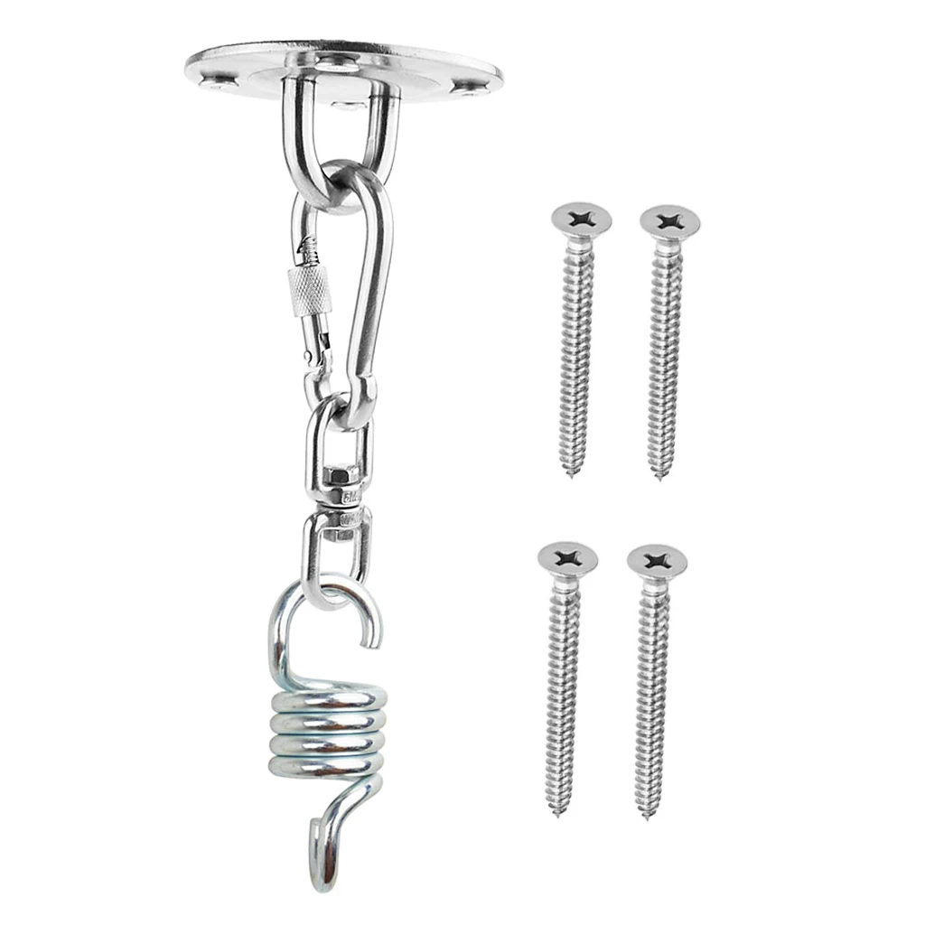 

Stainless Steel Hammock Hanging Chair Swing Spring Swivel Hook Mount Screws