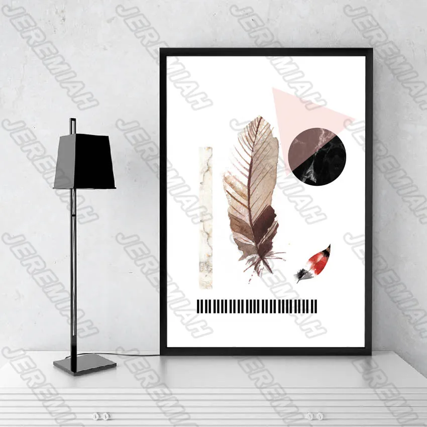 

Colored Feathers Aesthetic Poster Nordic Style Wall Art Canvas Print Painting Modern Living Room Decoration