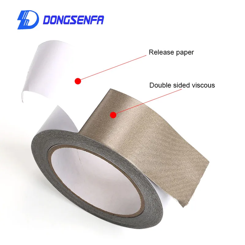 

DONGSENFA 20M/Roll Double Sided Adhesive Double Side Conductive Fabric Cloth Tape For LCD EMI Anti-Radiation Shield