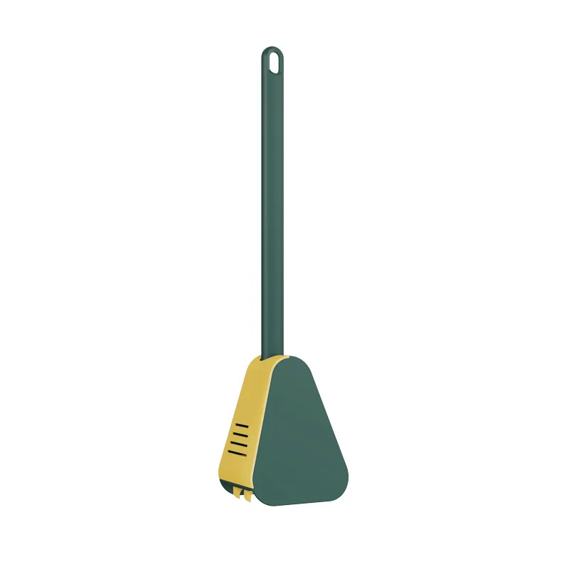 

Golf Shape Soft Rubber Toilet Brush Holder Long Handle Cleaner Brushes Self-closing Leakproof Base Plastic Toilet Brush Flat