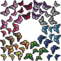 40pcs butterfly iron on patches embroidered sewing supplies pink badges diy embroidery clorhing stickers alternative