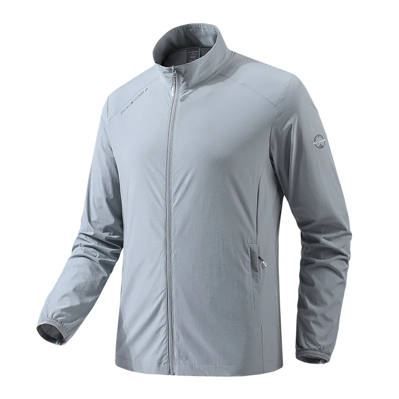 

2021 new breathable sunscreen clothing Korean casual lightweight stand-up collar ice silk stretch skin clothing summer