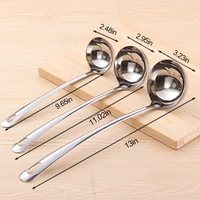 stainless steel long handle ladle serving spoon unbreakable big round dinner scoop creative kitchen cooking utensils tableware