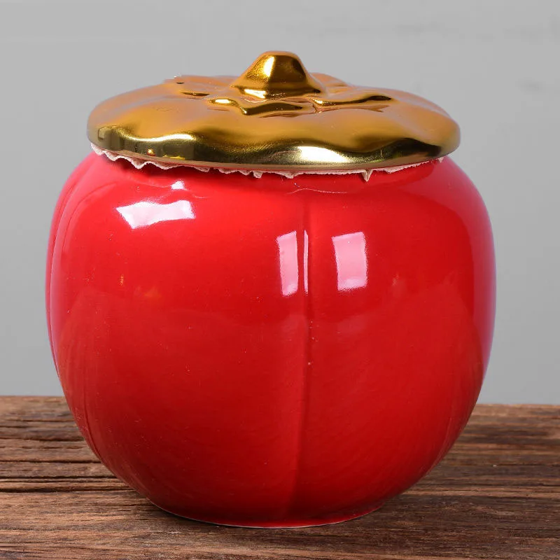 Pumpkin Shape Porcelain Storage Box Halloween Decor Candy Sealed Cans Food Package Container Kitchen Jar Tea Tank | Дом и сад