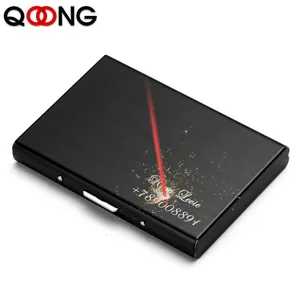 Заказная надпись черный Водонепроницаемый для мужчин и женщин бизнес кредитной карты держатель ID карты Чехол Rfid металлическая карта бумажник визитница