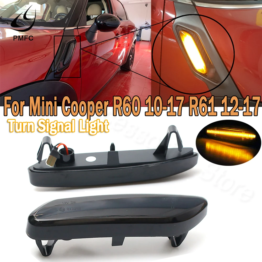 

PMFC LED Side Marker Light Pair Flowing Turn Signal Light Dynamic 12v Repeater Lamp Panel Lamp For BMW For Mini Cooper R60 R61