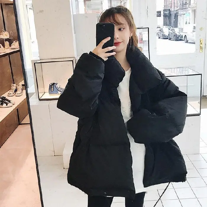 Winter Korean Version Student Loose Thickened Bread Clothes Jacket Cotton Jacket Female Short Paragraph Cocoon Cotton Clothes